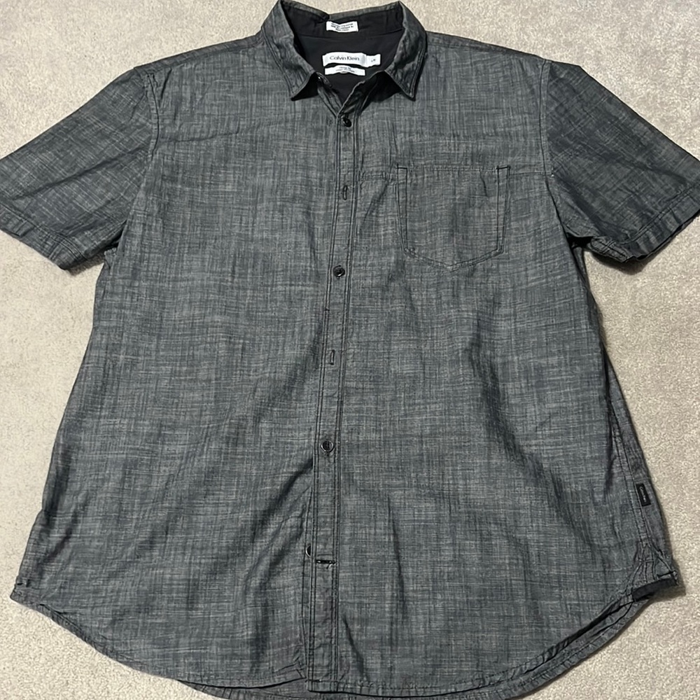 Calvin Klein Short-Sleeve Button-Up Shirt With Pocket